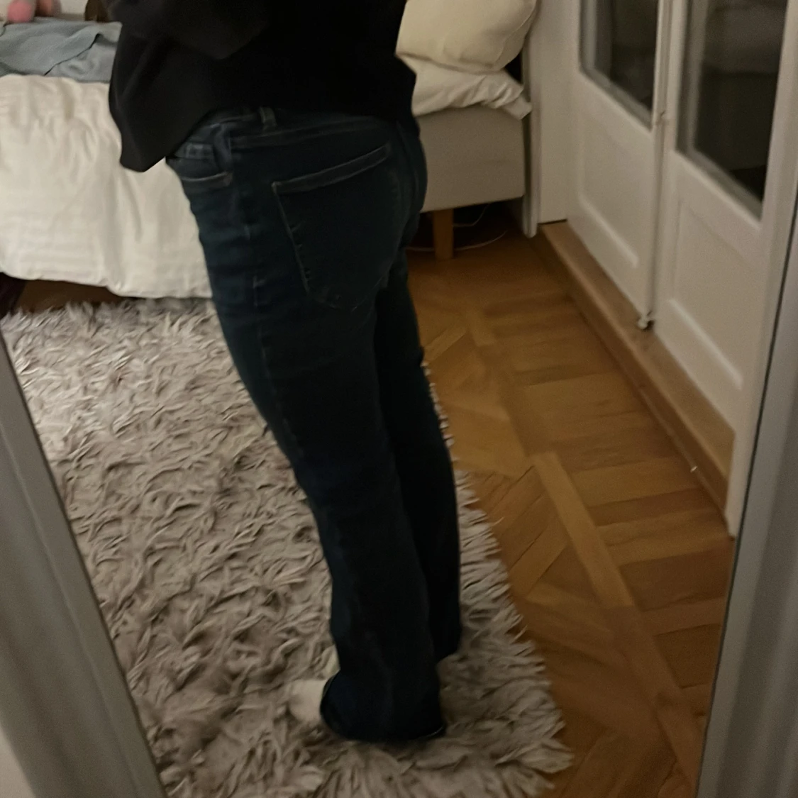 Mörkblå bootcut jeans - 3