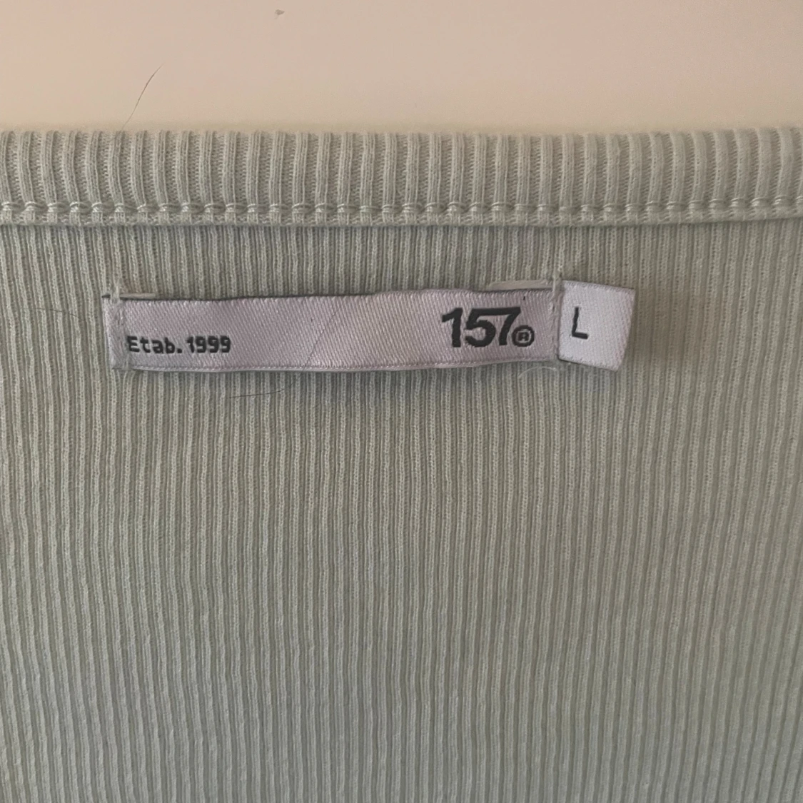 Ljusgrön ribbad croppad topp 157 - 2