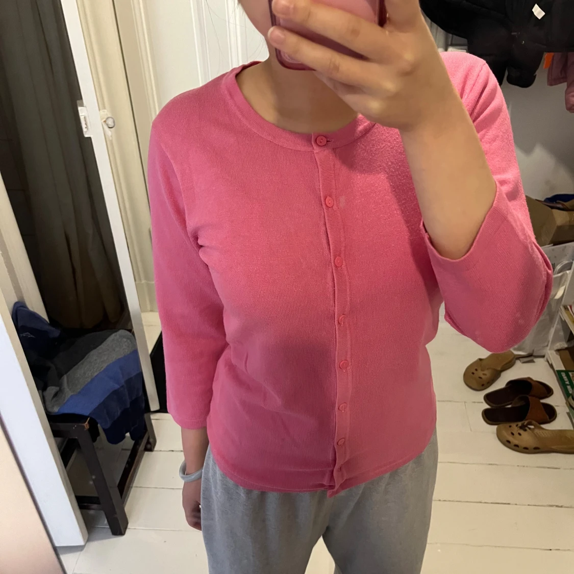 rosa kofta trekvarts armar - 1