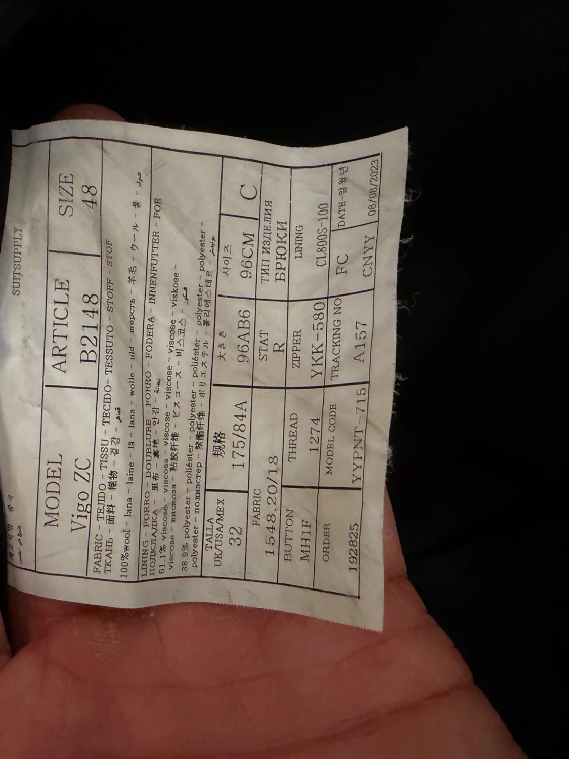 Svarta kostymbyxor från Suitsupply – 4-Ply Lanificio Rogna – Strl W30/L30 (utgångspunkt 48) - 4