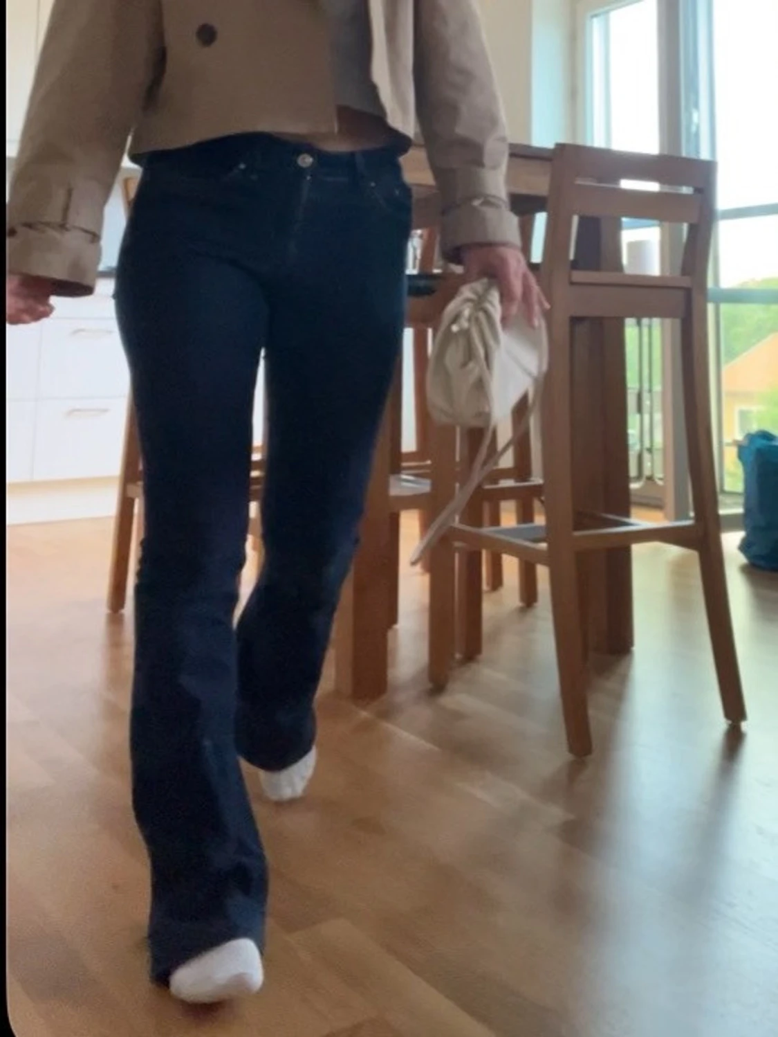 Mörkblå bootcut jeans - 2