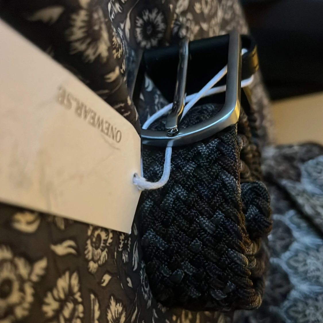 Svart och grå flätat bälte från Onewear - 2