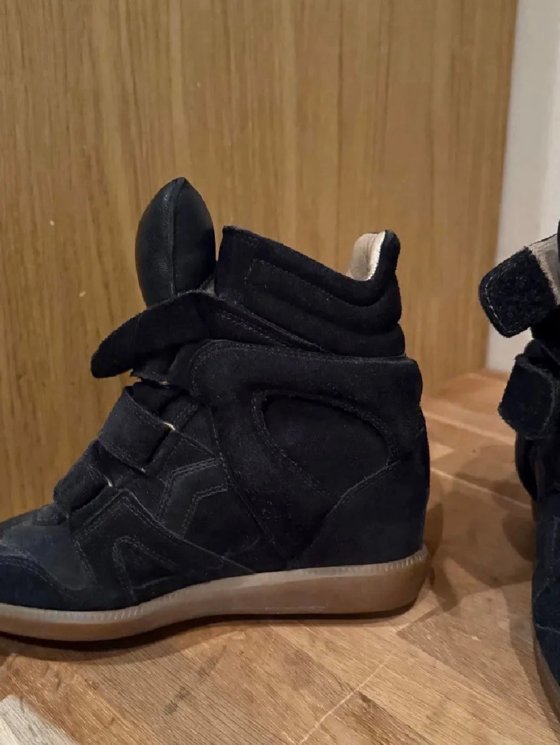 Svarta höga sneakers med kardborre - 1