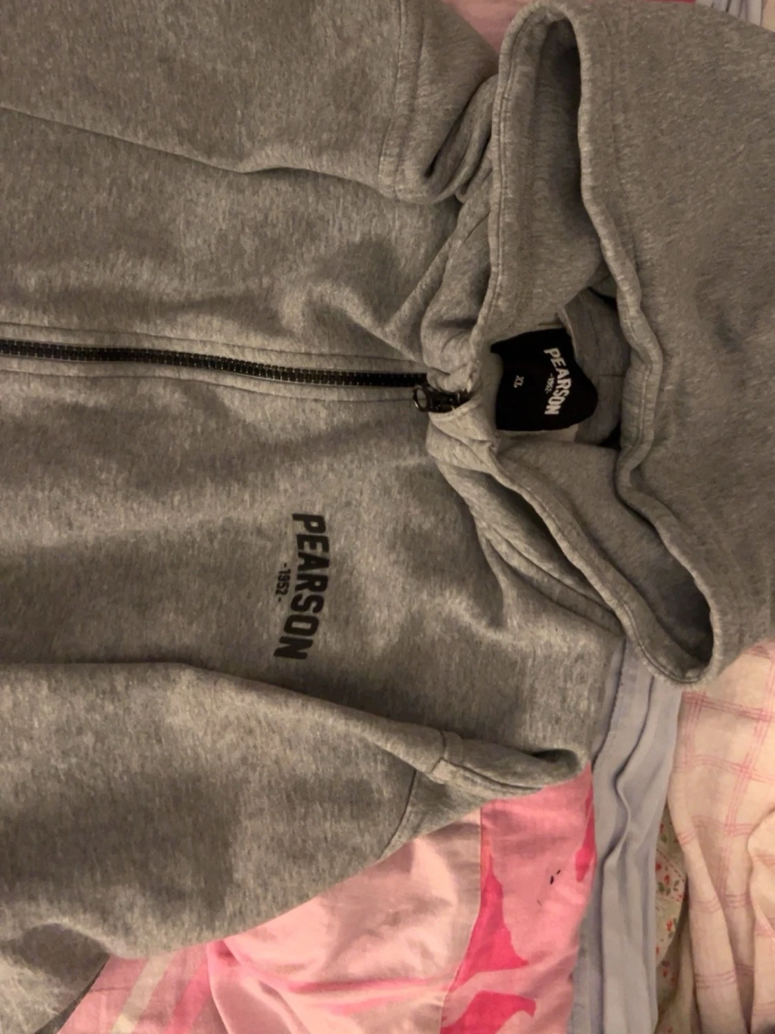 Grå hoodie med dragkedja Pearson - 1