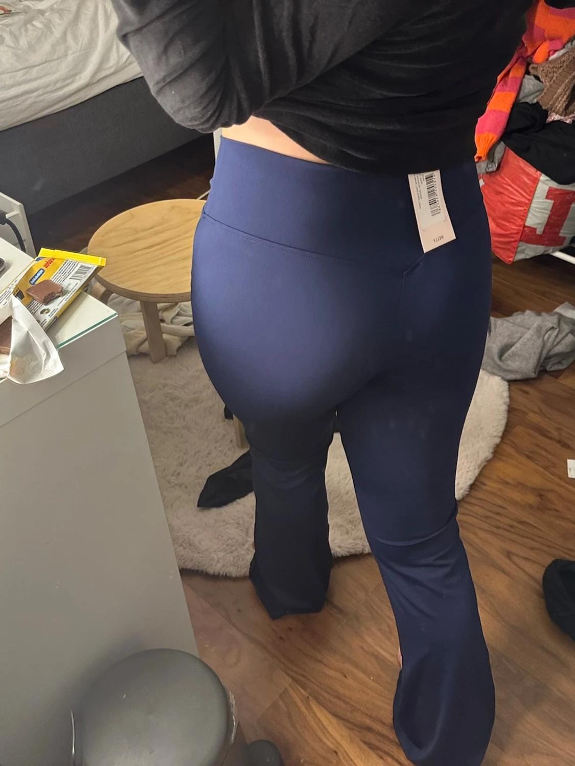 Mörkblå bootcut träningsbyxor - 3