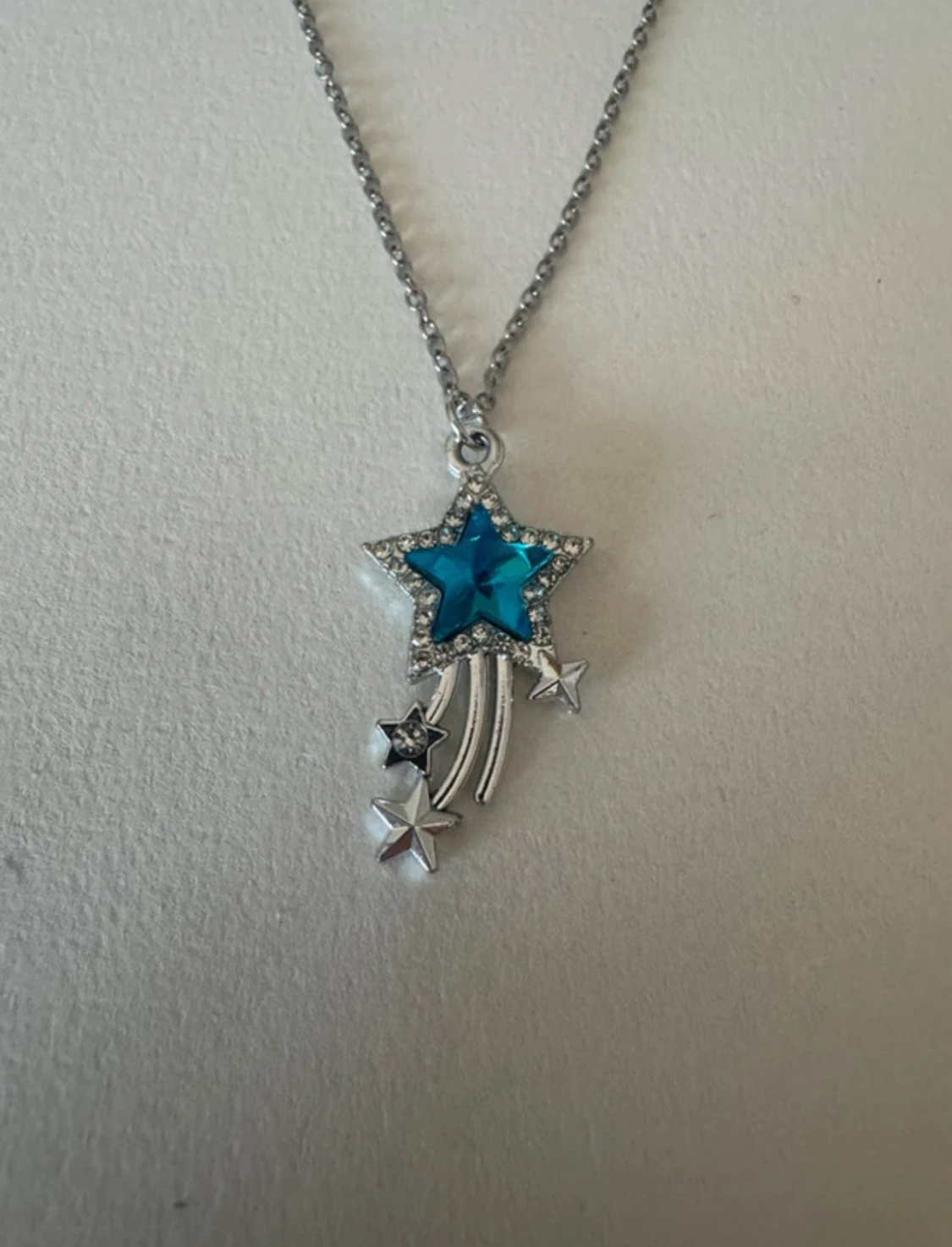 Silverhalsband stjärnfall blå