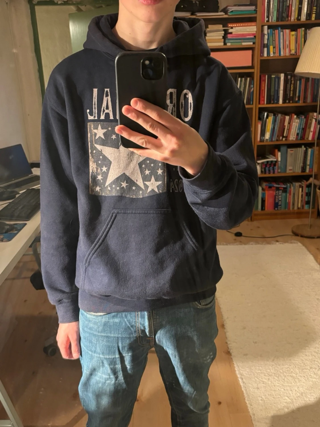 Original hoodie mörkblå  - 5