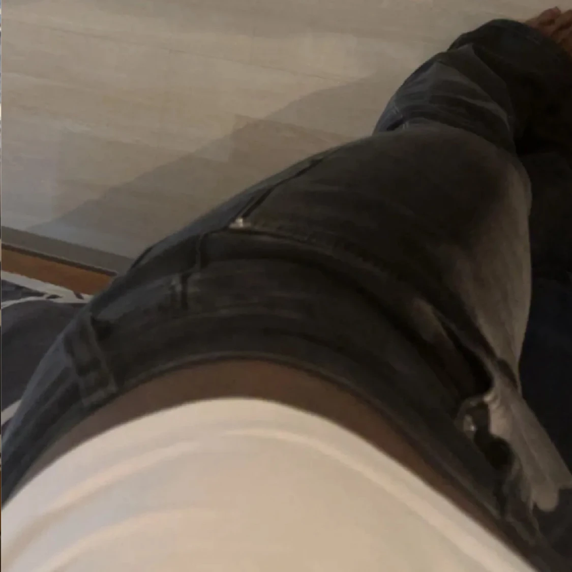 Svarta/grå bootcut jeans från lager - 2