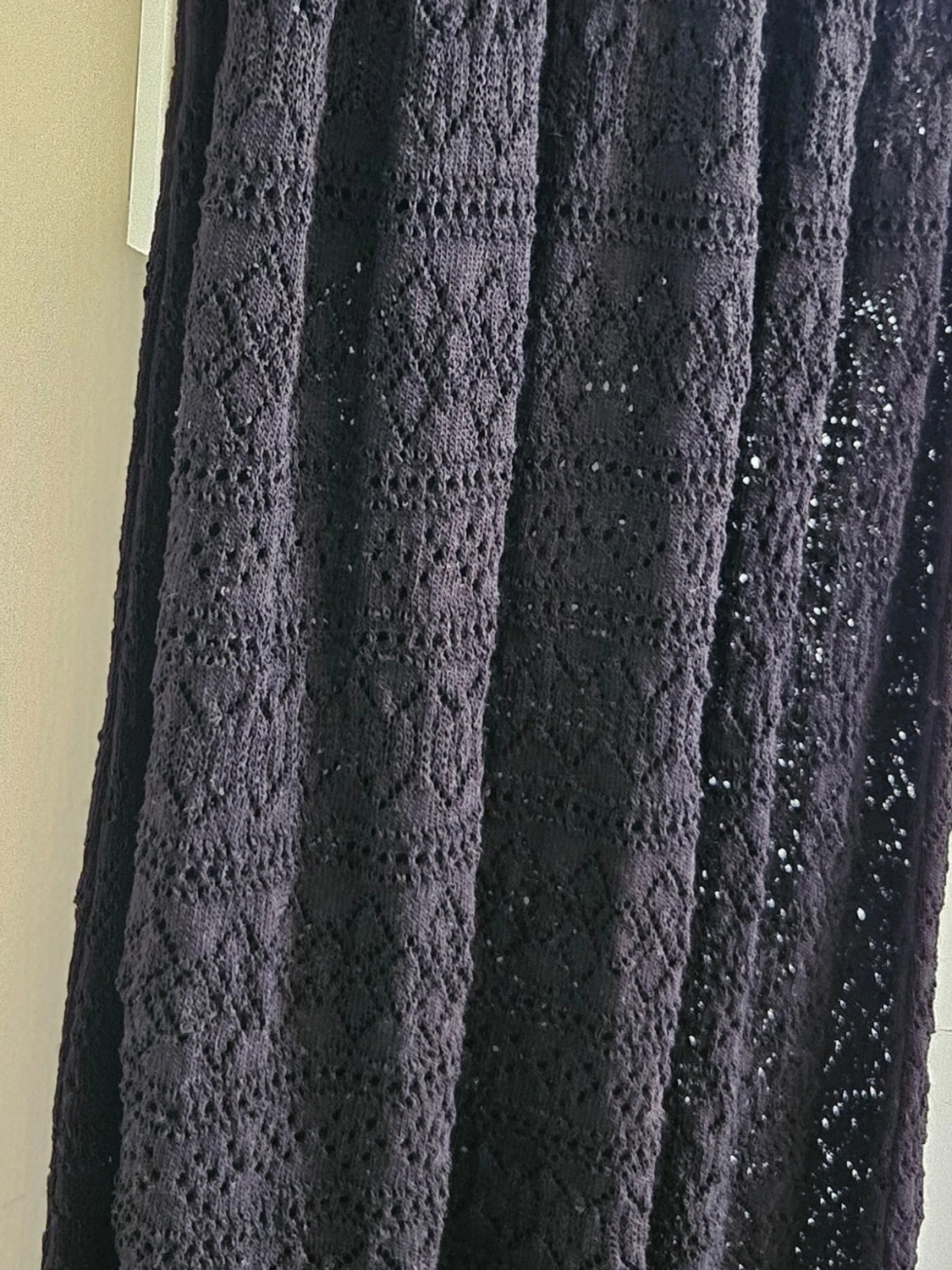 Svart lång stickad klänning - 1