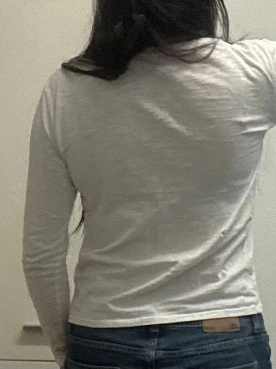 Vit långärmad topp i bomull - 3