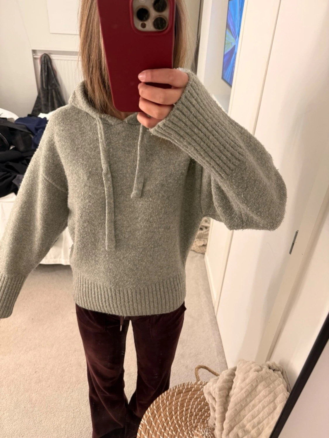 Stickad hoodie från zara  - 1