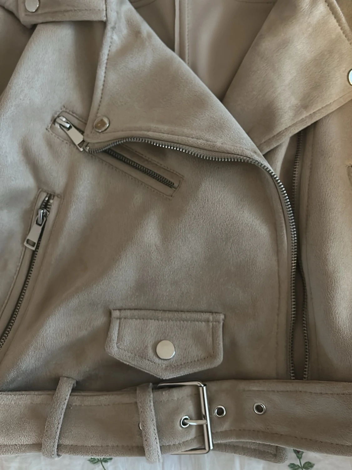 Beige mocka bikerjacka Stradivarius - 2