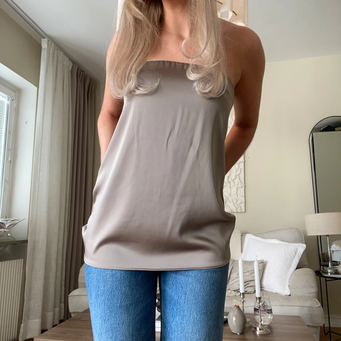 Superfin satin topp - 3