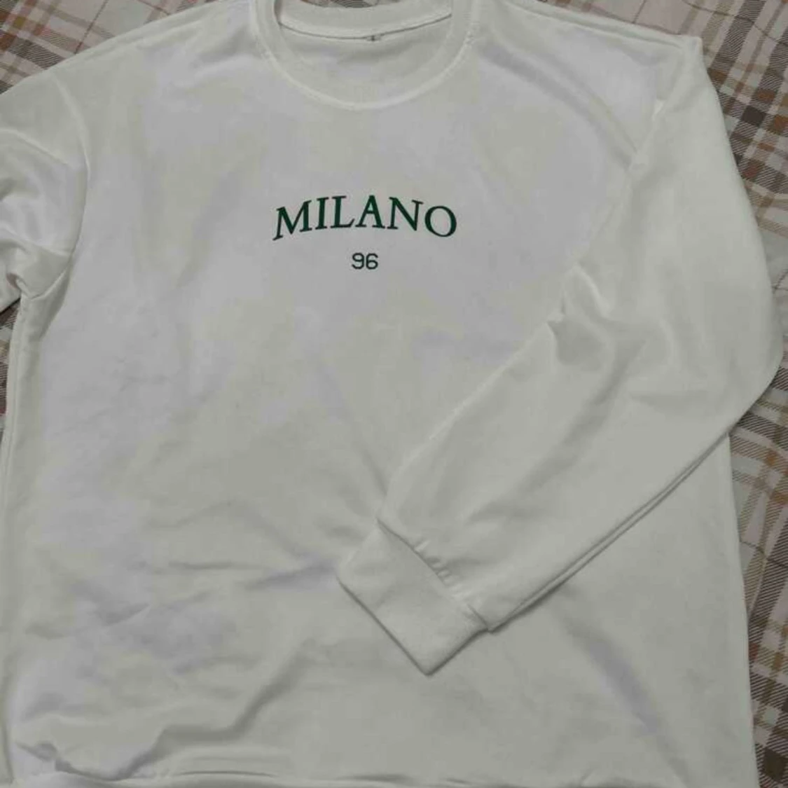 Vit sweatshirt Milano 96 tryck