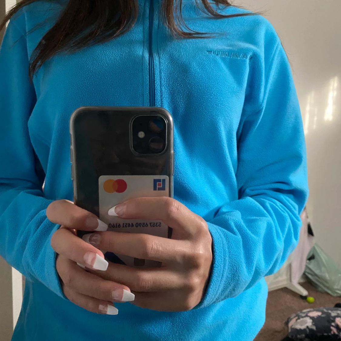 Fin halv zip up blå tröja