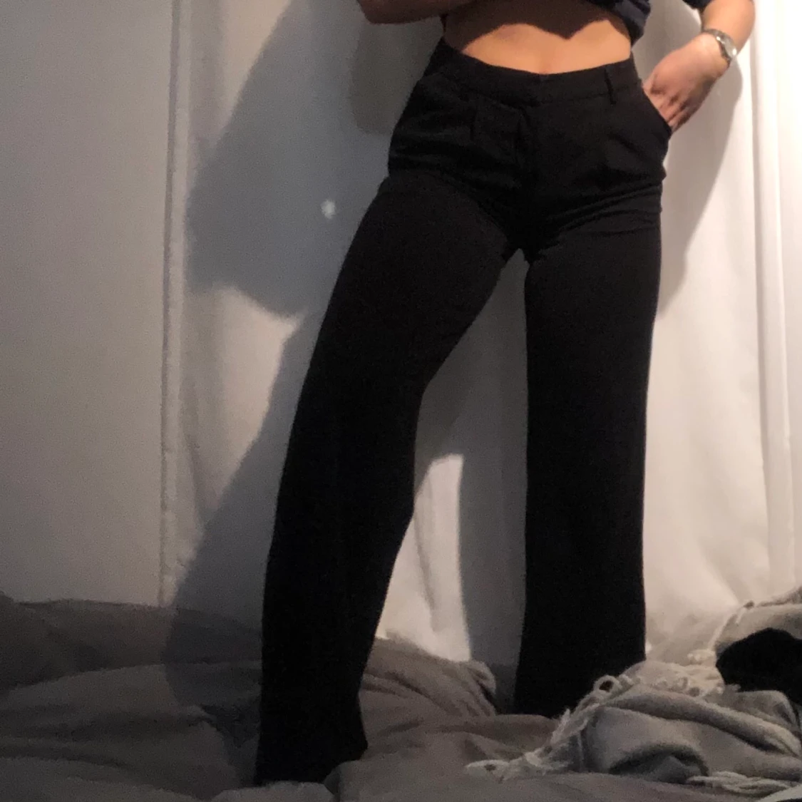 Svart Kostymbyxor  - 91
