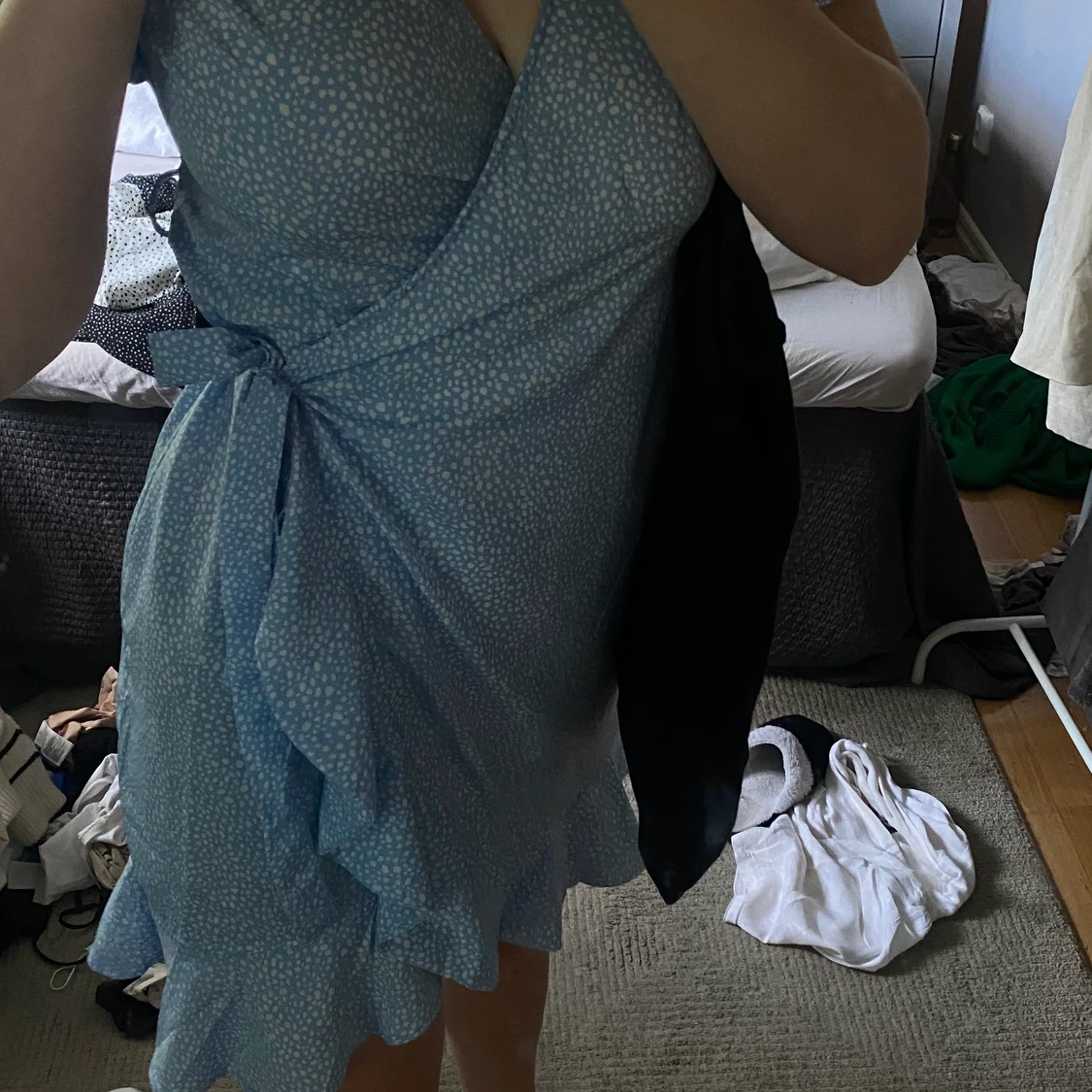 Blå prickig klänning str 36 - 91