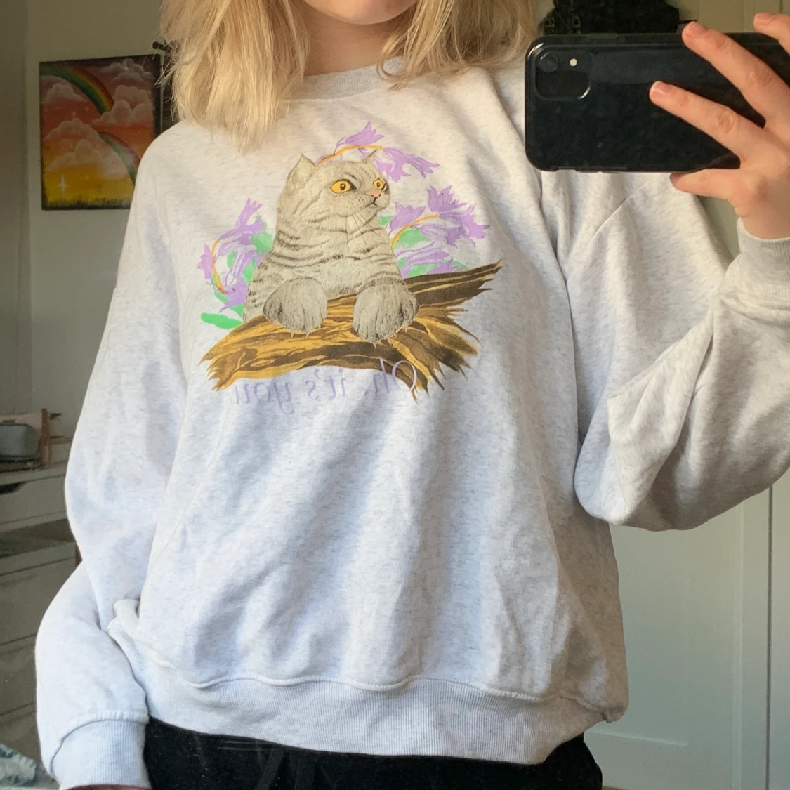 Ljusgrå Crewneck från Monki stl. M