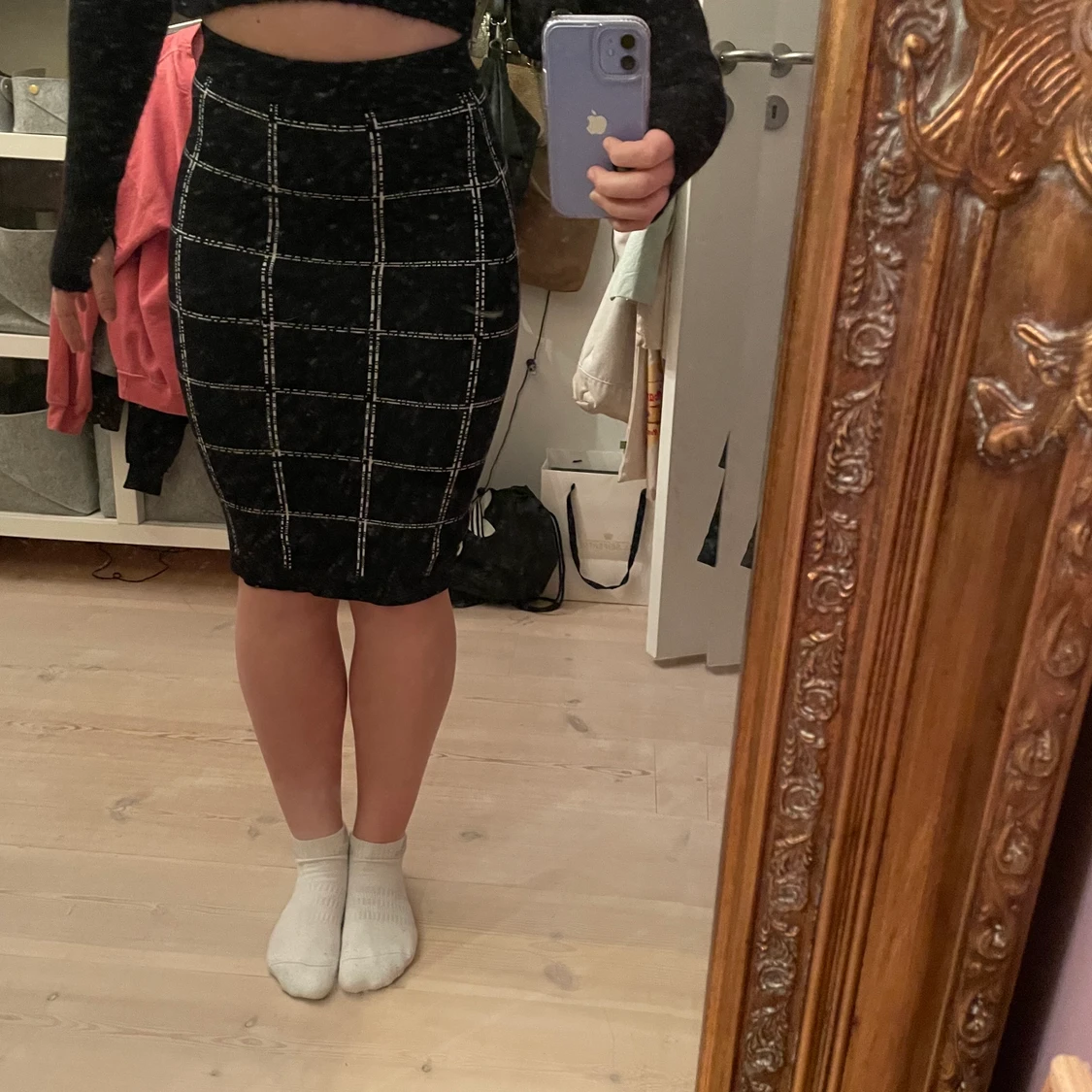 Rutig långkjol  - 90