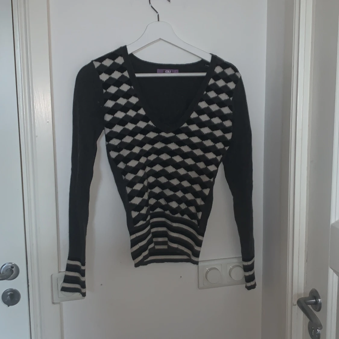 Rutig grå magtröja  - 90