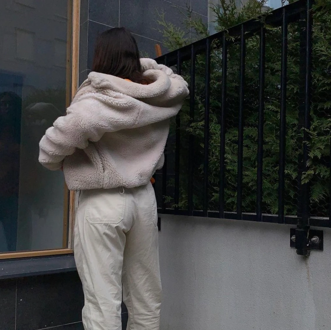 Beige teddyjacka - 90