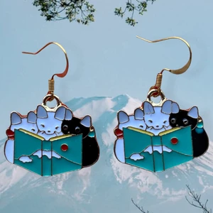 Fuji och katter örhängen ❤️ - Fri frakt och nickelfria krokar ❤️