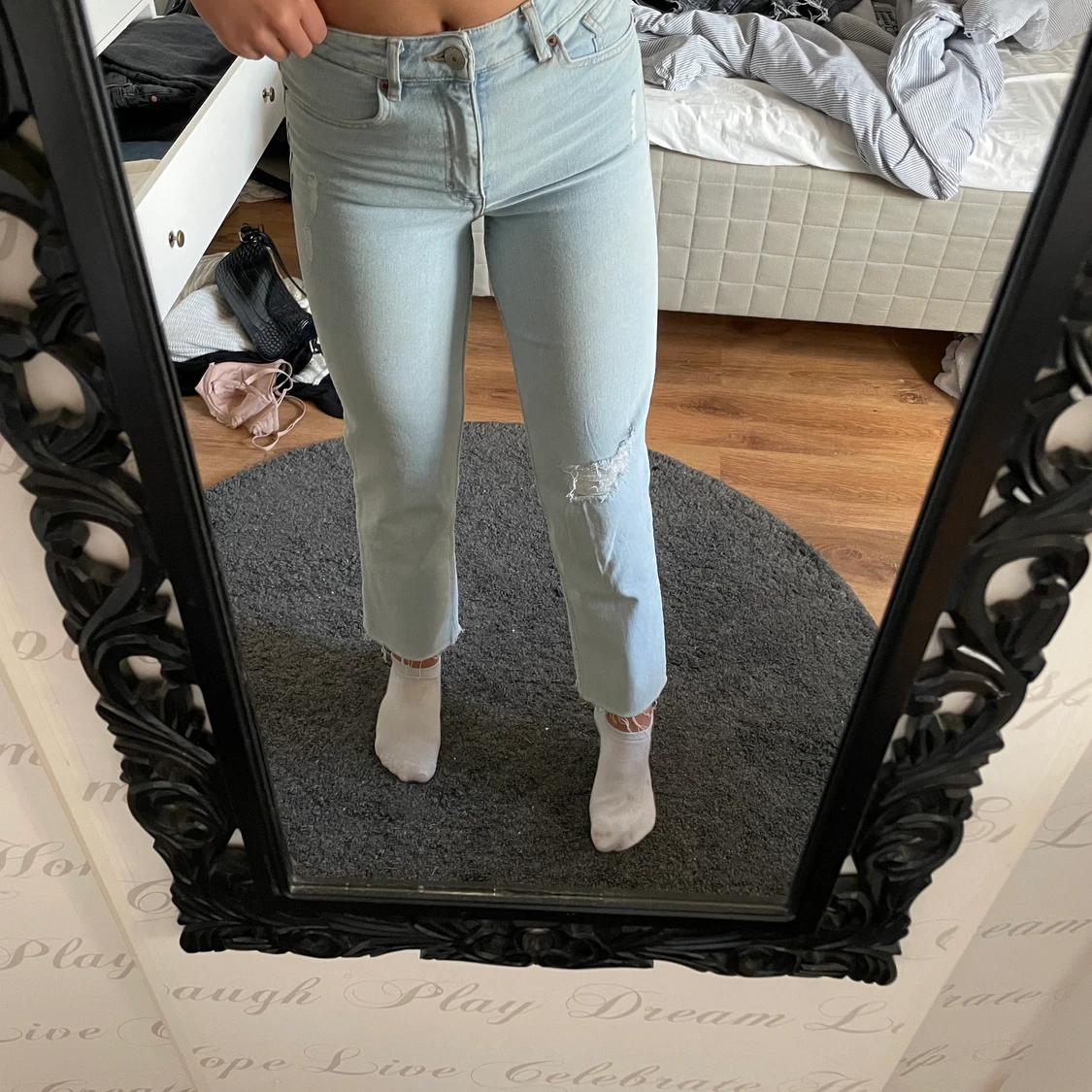 Blåa fina jeans - 90