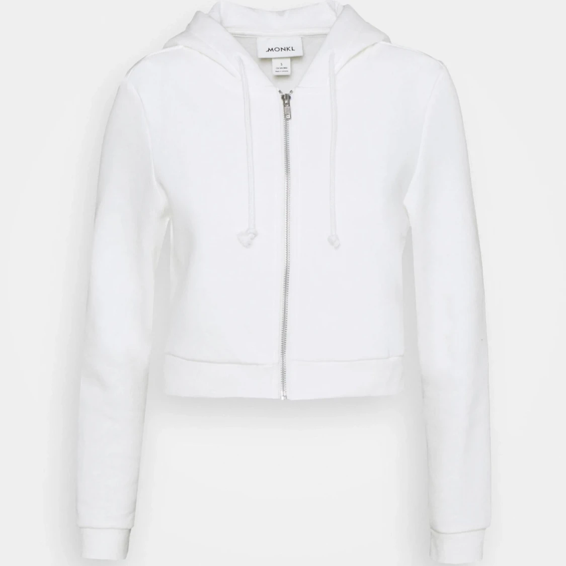 Vit croppade zip hoodie - 90