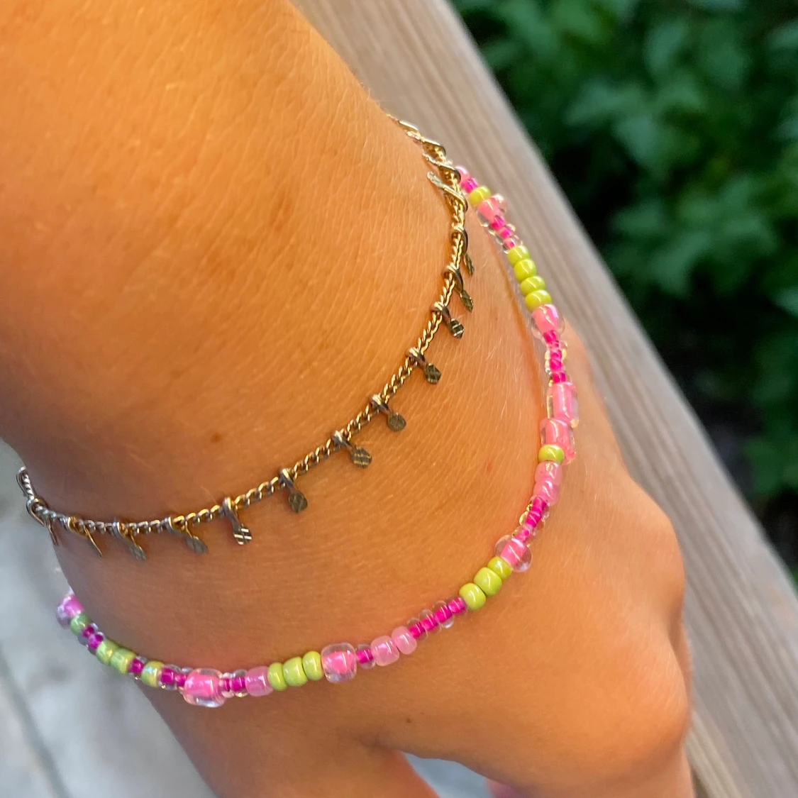 Pärlarmband 💚💗🍉 - 90