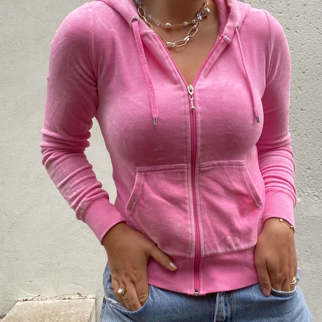 Rosa plysch tröja XS