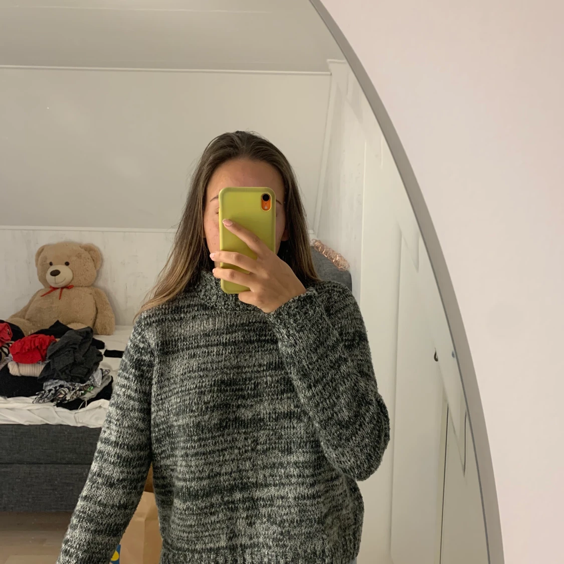 Stickad tröja m polokrage