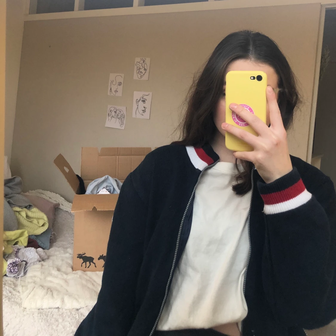 Marinblå collegejacka - 90