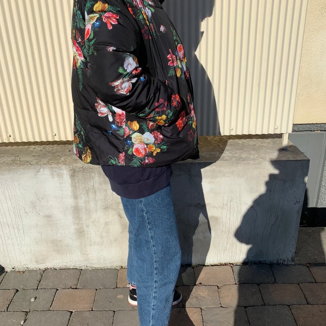 Blommig dunjacka  - 90