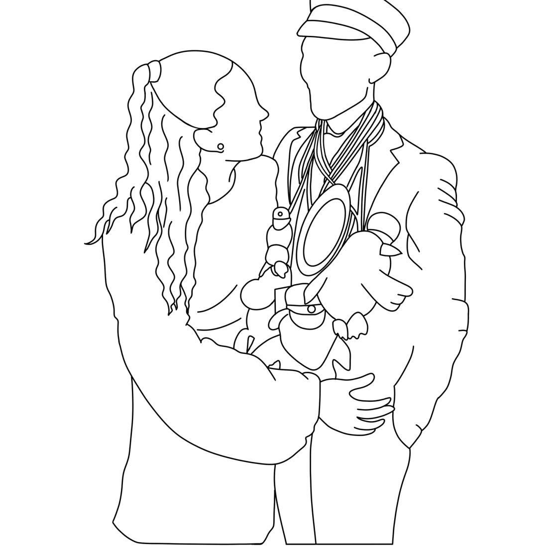 Porträtt i Line Art / målar av ditt foto - 90