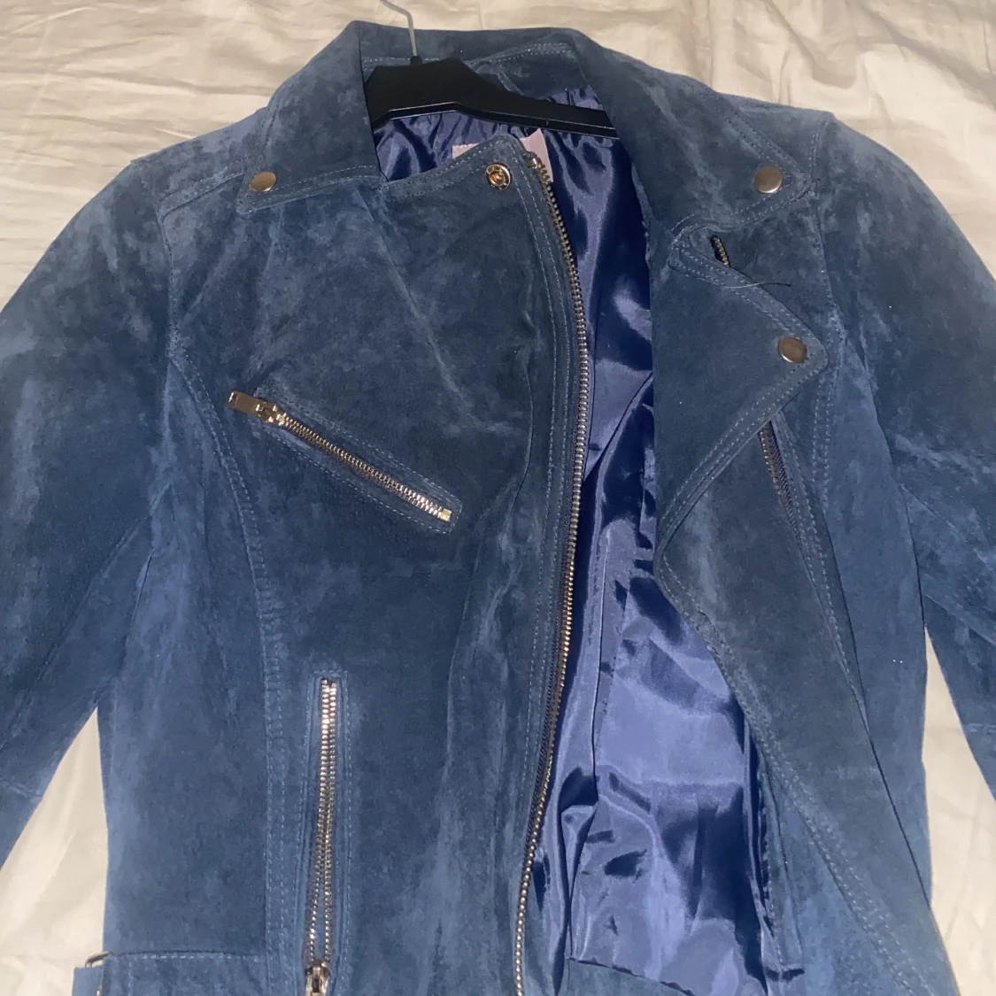 Mörkblå skinnjacka - 91