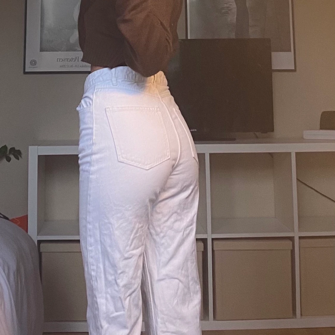 Jättefina vita byxor  - 90