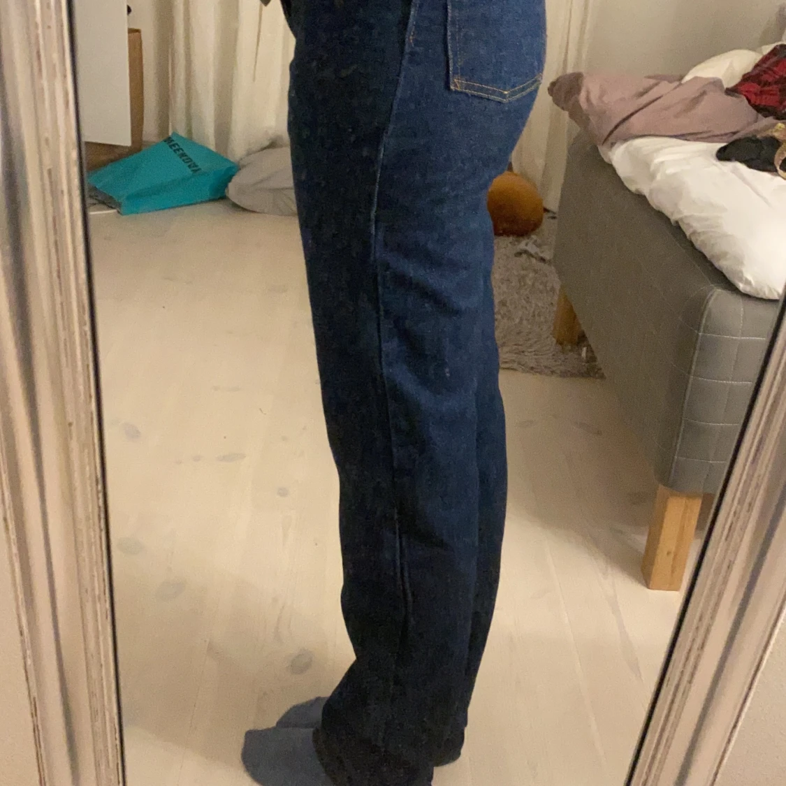 Jätte långa mörkblå jeans - 91