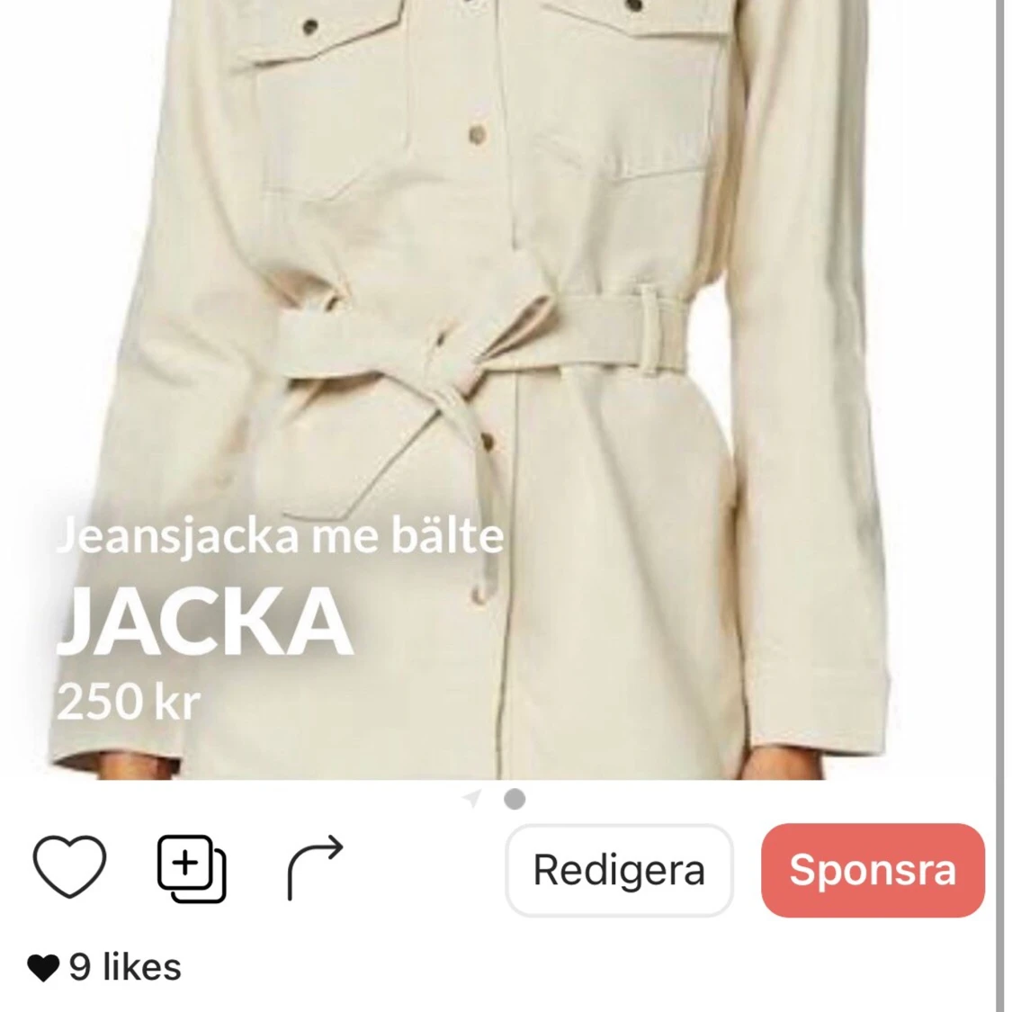 Jeansjacka med bälte