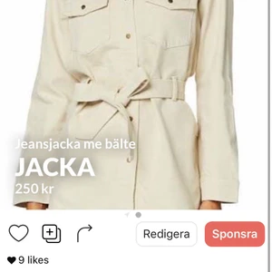 Jeansjacka med bälte  - Säljer denna även på tise! Köpte den för 600 denna år väldigt trendig just nu!