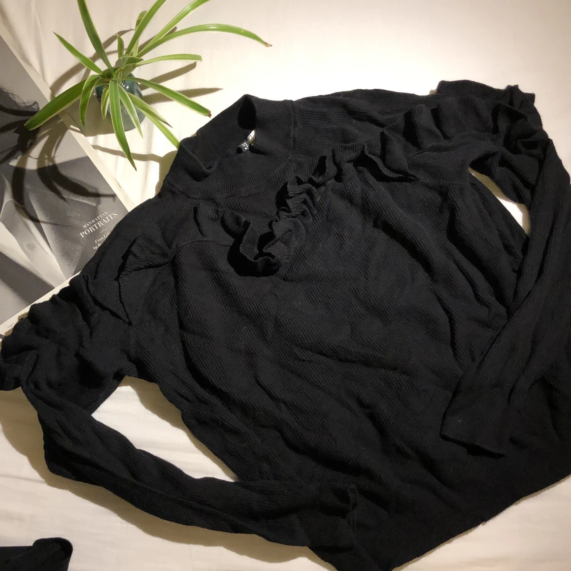 Svart stickad tröja XS 