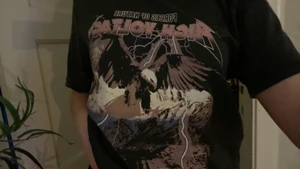 T-shirt med tryck - T-shirt ifrån Ginatricot, använd ett par gånger men i bra skick, storlek M (lite oversized)