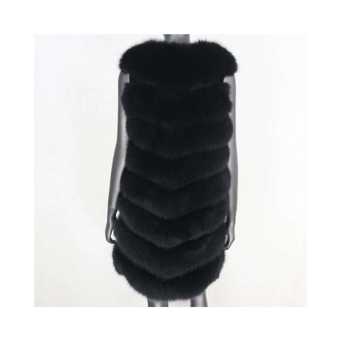 svart väst i päls - 90