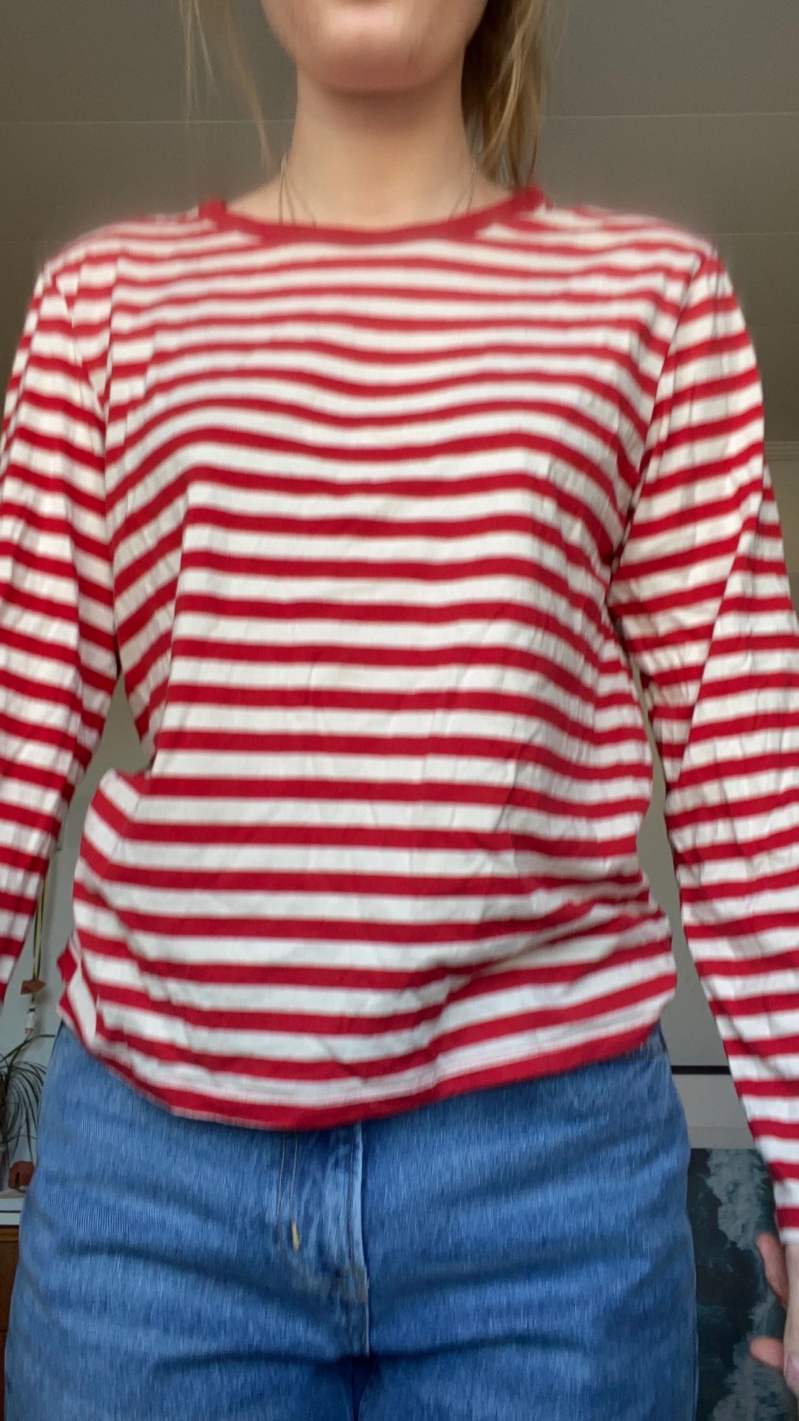 Randig långärmad tröja Monki strl S