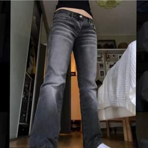 Ett par grå bootcut jeans från diesel. Jättebra skick, köpta secondhand! 🤍 osäker på ifall jag vill sälja då de sitter sjukt snyggt! 