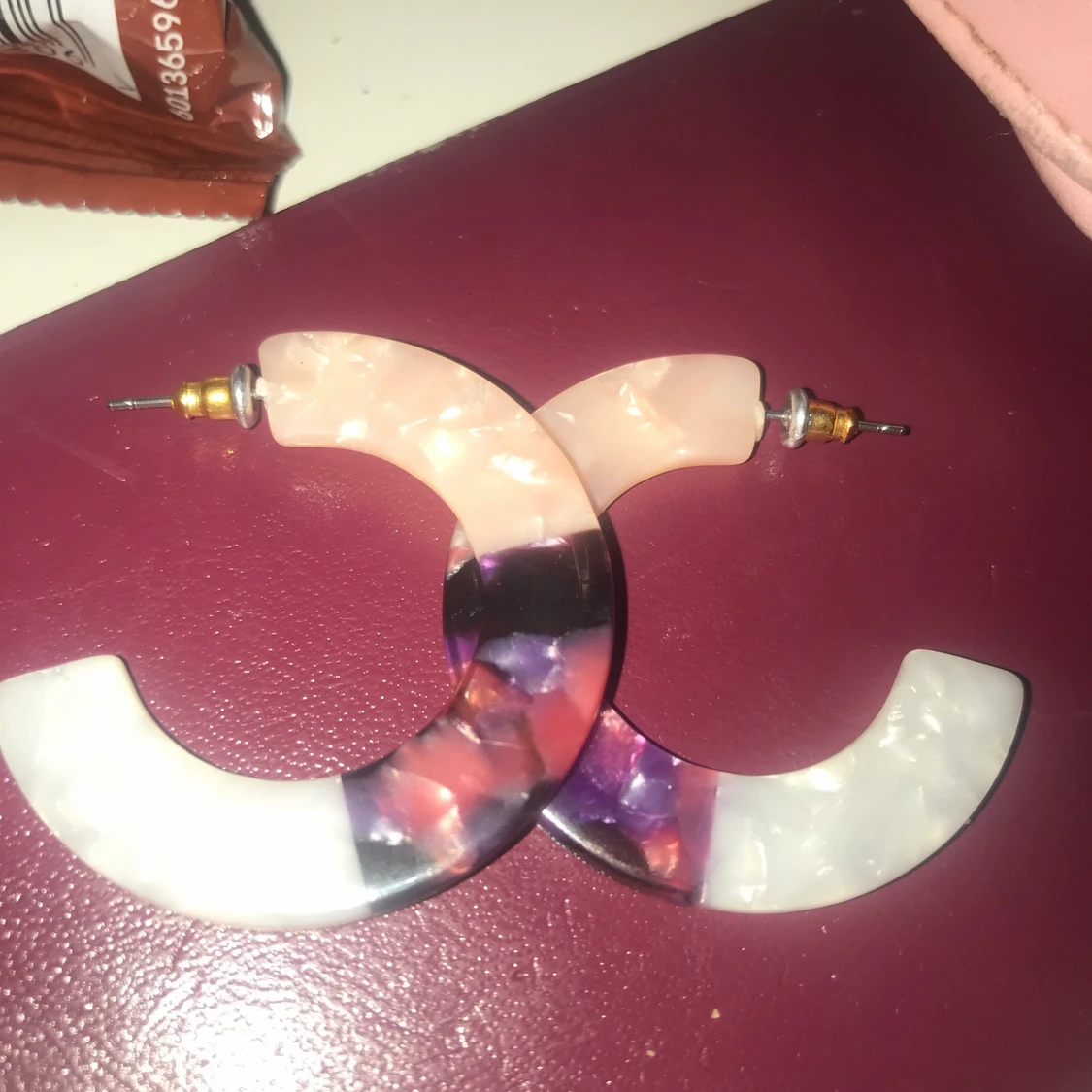 hoop earrings earth n ice tones - 90