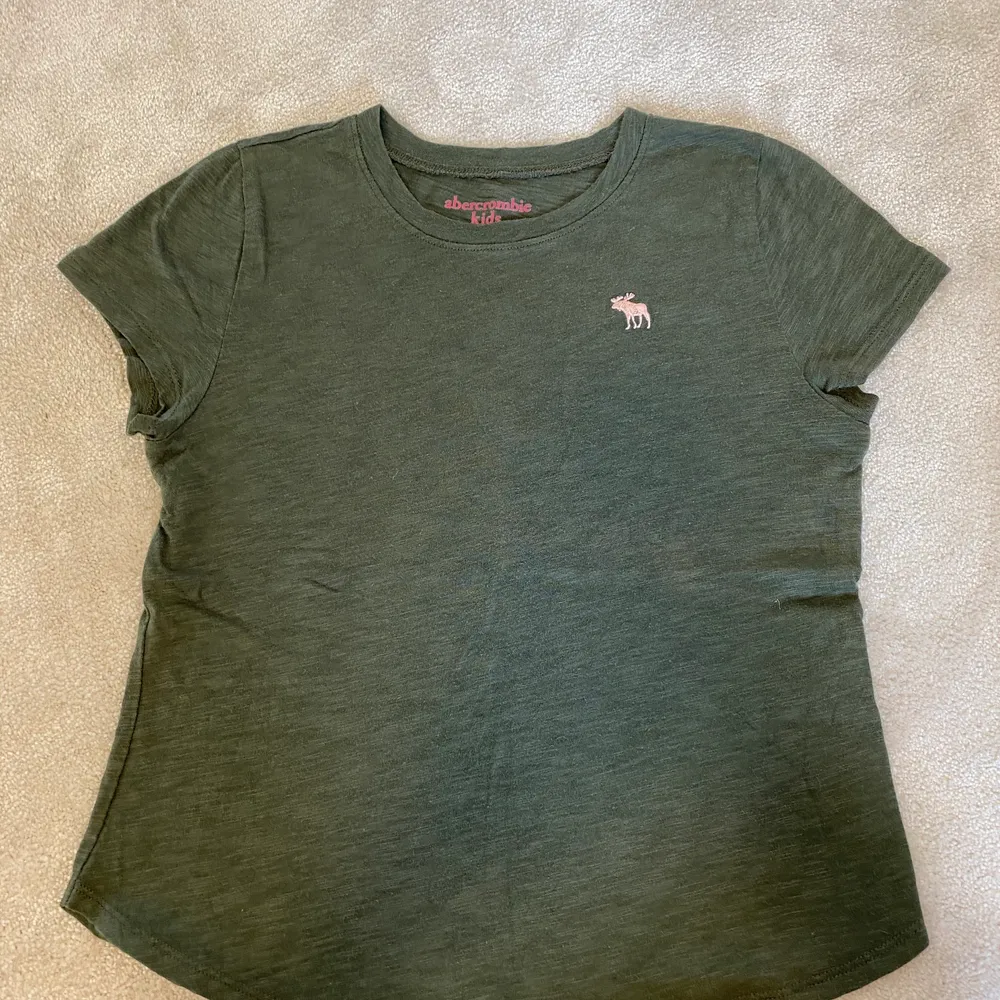 Säljer en grön T-shirt med rosa märke från abercrombie and fitch. Väldigt fint skick då den är använd ett fåtal gånger.    Köparen står för frakt.. T-shirts.