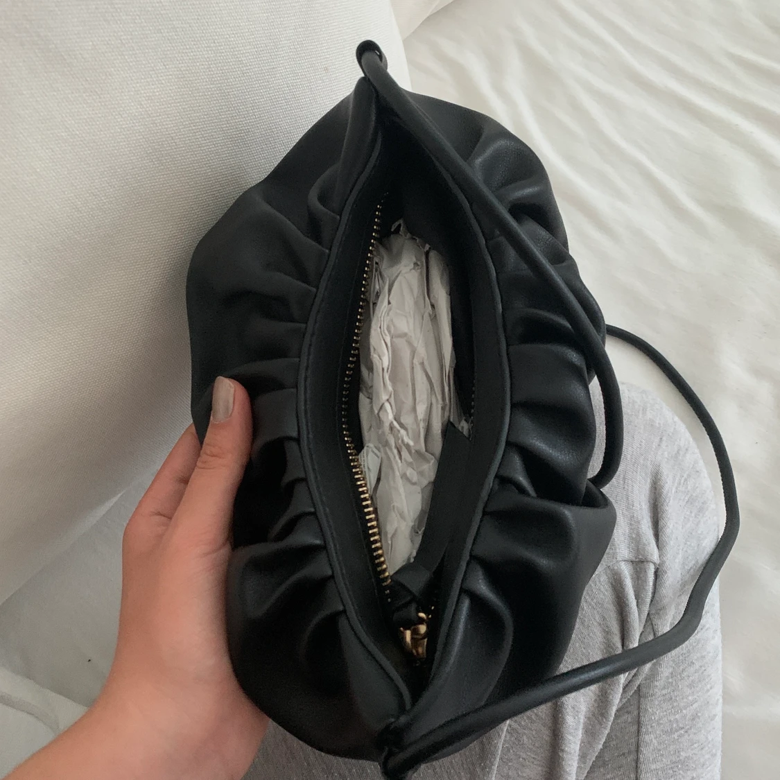 Svart Läderväska  - 91