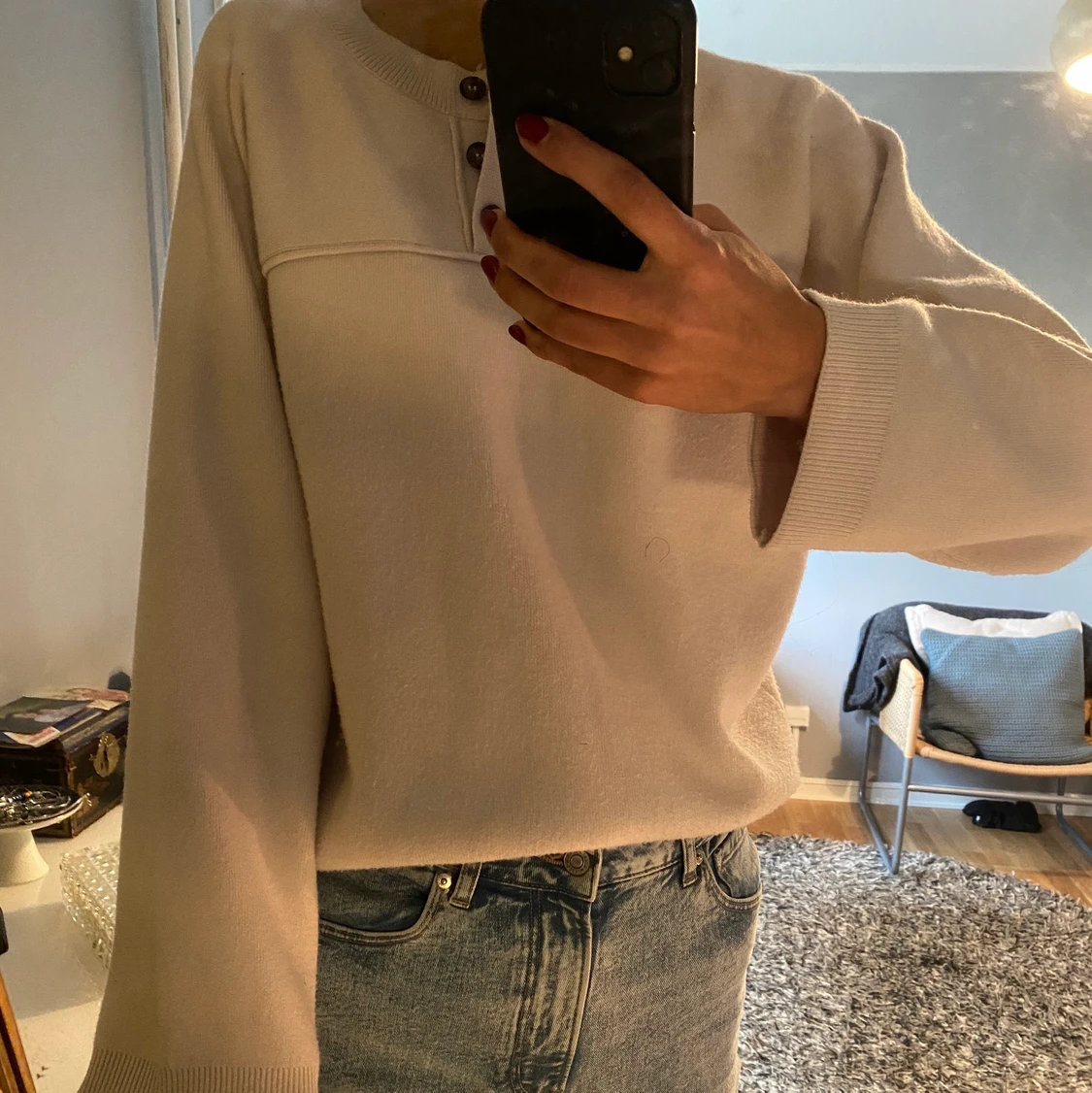 Beige stickad tröja från Zara - 91