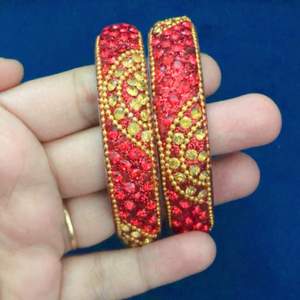 Indian Red Stone Bangles 6 pc in each set