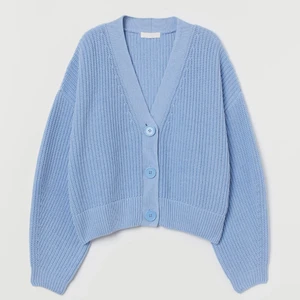 Blå stickad kofta - En blå stickad kofta från H&M i storlek S ✨  Säljer pga att jag inte använder den längre ✨  Nypris: 199kr ✨  För fler bilder och frågor så är det bara att meddela mig ✨  Första bilden är framtaget från H&Ms hemsida ✨  Plagget är ljusare än vad som visas på de två sista bilderna